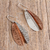 Sterling silver and copper dangle earrings, 'Rippling Leaves' - Leaf-Shaped Sterling Silver and Copper Dangle Earrings