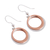 Sterling silver and copper dangle earrings, 'Eclipsed Circle' - Circular Sterling Silver and Copper Dangle Earrings