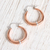Sterling silver accented copper hoop earrings, 'Copper Crescents' - Sterling Silver and Copper Hoop Earrings from Mexico