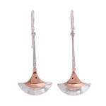 Sterling silver and copper dangle earrings, 'Elegant Crescents' - Fan-Shaped Sterling Silver and Copper Dangle Earrings