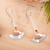 Sterling silver and copper dangle earrings, 'Elegant Crescents' - Fan-Shaped Sterling Silver and Copper Dangle Earrings