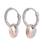 Sterling silver and copper dangle earrings, 'Elegant Eclipse' - Round Sterling Silver and Copper Hoop Dangle Earrings