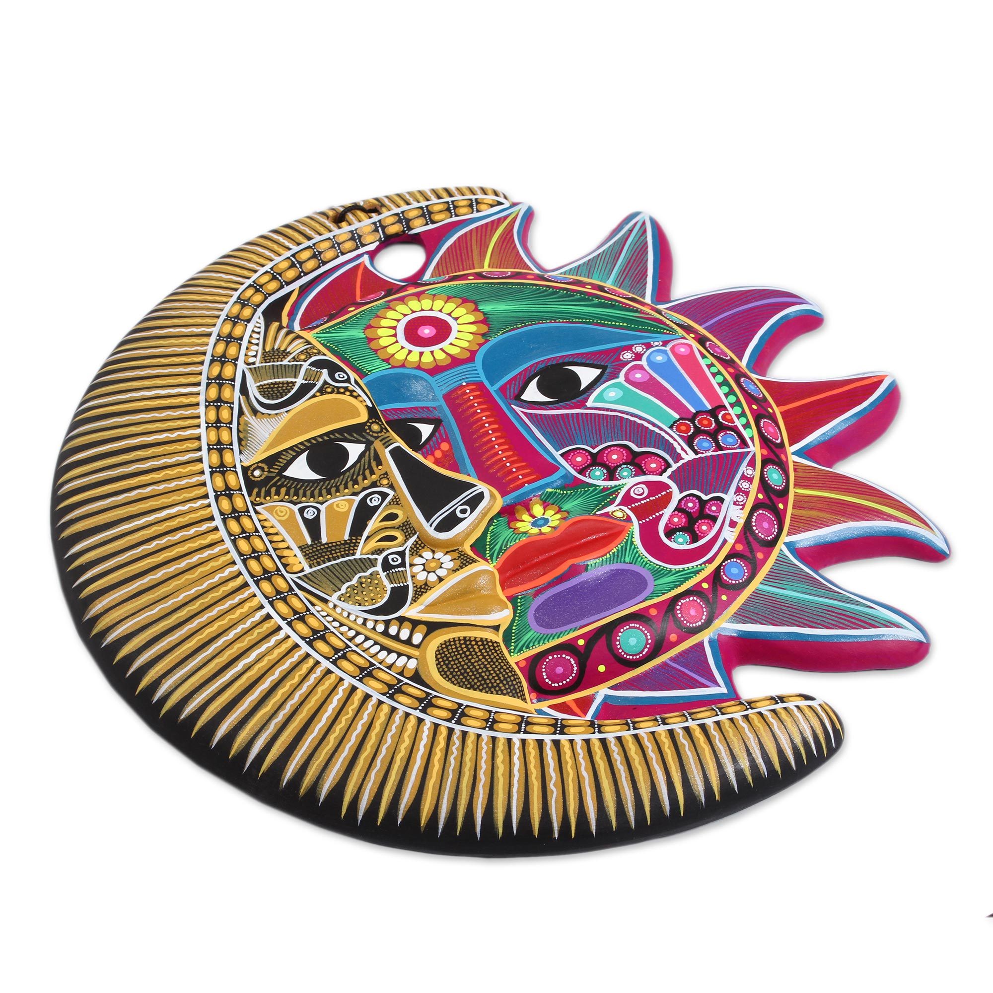 HandPainted Ceramic Sun and Moon Wall Art from Mexico Fantastic