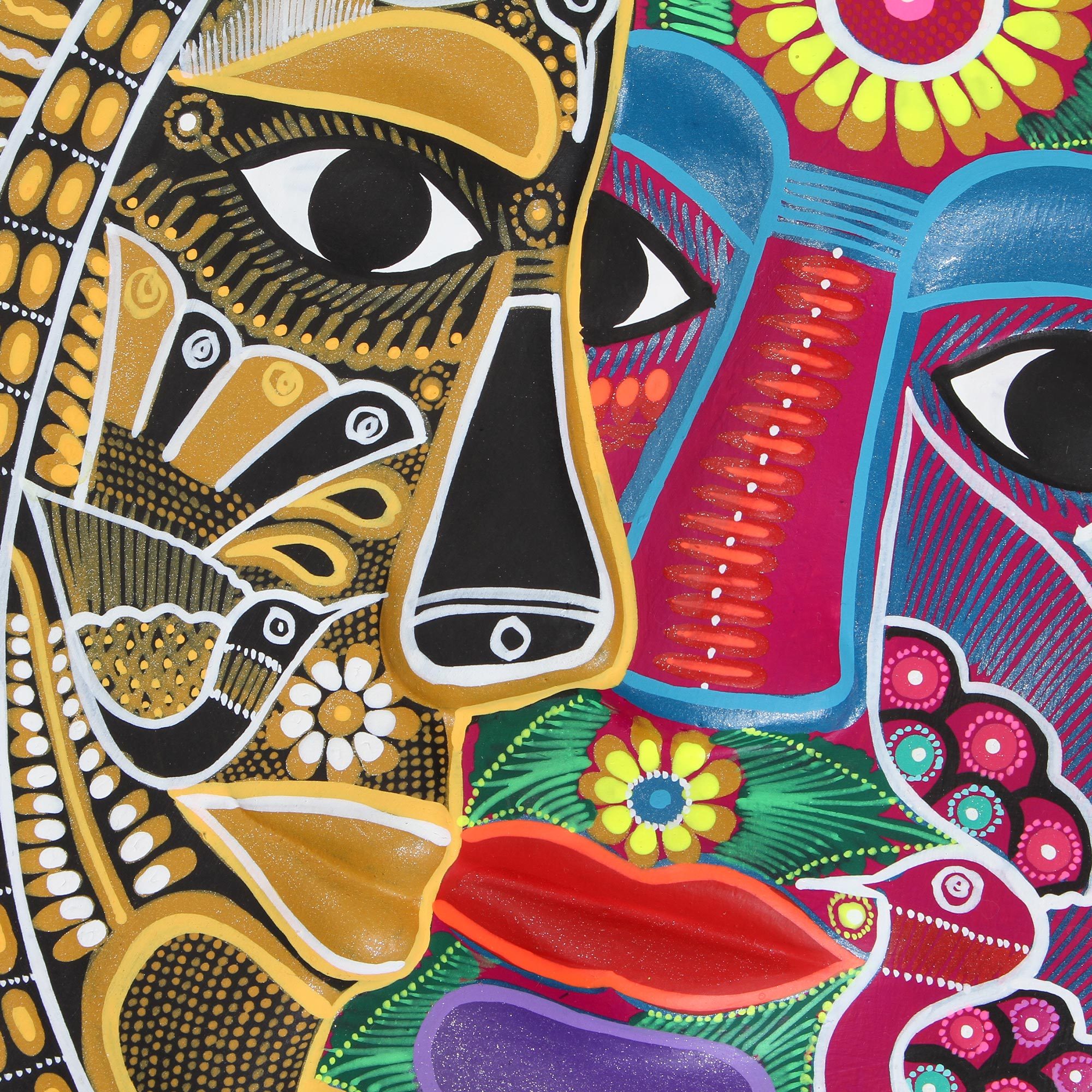 HandPainted Ceramic Sun and Moon Wall Art from Mexico Fantastic