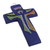 Ceramic wall cross, 'God Lives Here' - Hand-Painted Ceramic Wall Cross from Mexico (image 2b) thumbail