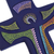 Ceramic wall cross, 'God Lives Here' - Hand-Painted Ceramic Wall Cross from Mexico (image 2c) thumbail