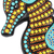 Ceramic wall art, 'Festive Seahorse' - Hand-Painted Ceramic Seahorse Wall Art from Mexico (image 2c) thumbail