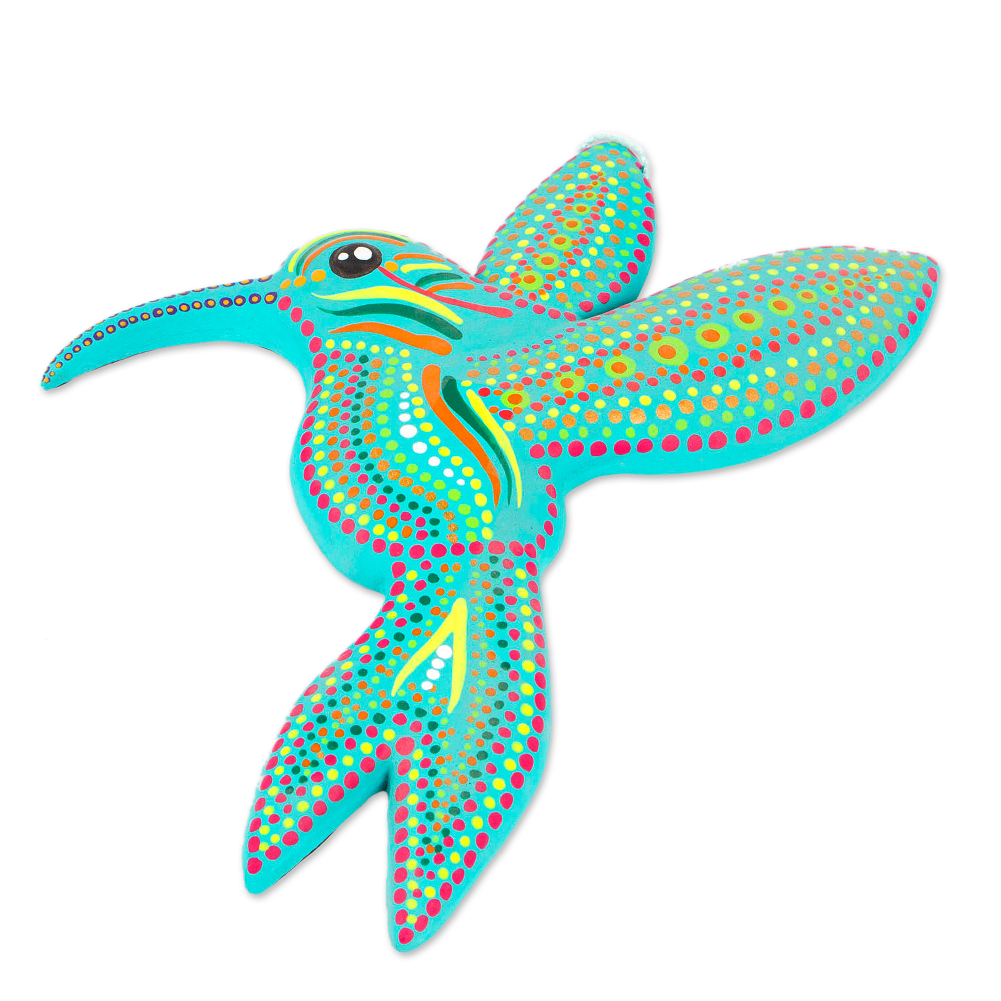 HandPainted Ceramic Hummingbird Wall Art from Mexico Turquoise