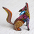 Wood alebrije figurine, 'Mystical Coyote' - Colorful Copal Wood Alebrije Coyote Figurine from Mexico thumbail