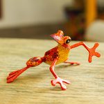 Wood alebrije sculpture, 'Lithe Tree Frog' - Wood Alebrije Tree Frog Sculpture from Mexico