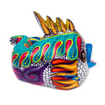 Wood alebrije figurine, 'Shimmering Fish' - Hand-Painted Wood Alebrije Fish Figurine from Mexico