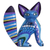 Wood alebrije sculpture, 'Cool Fox' - Handcrafted Wood Alebrije Fox Sculpture in Blue from Mexico (image 2a) thumbail