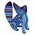 Wood alebrije sculpture, 'Cool Fox' - Handcrafted Wood Alebrije Fox Sculpture in Blue from Mexico (image 2c) thumbail