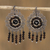 Sterling silver filigree waterfall earrings, 'Dark Mexican Shield' - Sterling Silver Filigree Waterfall Earrings thumbail