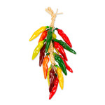 Ceramic decorative accent, 'Guero Bunch' - Ceramic Guero Chile Pepper Decorative Ristra from Mexico