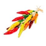 Ceramic decorative accent, 'Guero Bunch' - Ceramic Guero Chile Pepper Decorative Ristra from Mexico