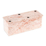 Marble domino set, 'Victorious Chance' (6 inch) - Pink Marble Domino Set from Mexico (6 Inch)