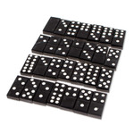 Marble domino set, 'Fascinating Challenge' (6 inch) - Grey Marble Domino Set from Mexico (6 Inch)