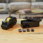 Marble domino set, 'Fascinating Challenge' (6 inch) - Grey Marble Domino Set from Mexico (6 Inch)