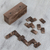 Marble domino set, 'Rise to the Challenge' - Brown Marble Domino Set from Mexico thumbail