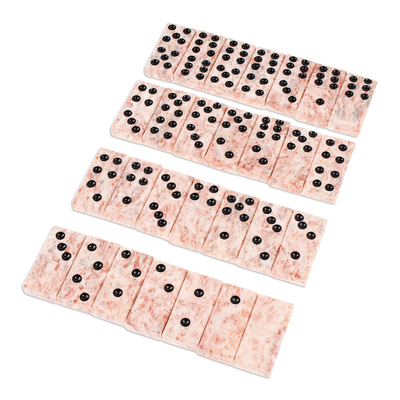 Juego de dominó de mármol - Juego de dominó de mármol rosa de México