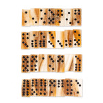 Onyx domino set, 'Never Lose' - Beige Onyx Domino Set from Mexico