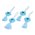Cotton ornaments, 'Flower Festivity in Cerulean' (set of 4) - Floral Cotton Ornaments in Cerulean from Mexico (Set of 4) (image 2b) thumbail