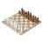 Onyx and marble chess set, 'Nature's Challenge' (13.5 inch) - Onyx and Marble Chess Set in Brown and Beige (13.5 in.) thumbail