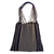 Cotton tote, 'Navy Bouquet' - Striped Floral Cotton Tote in Navy from Mexico (image 2c) thumbail