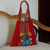 Cotton tote, 'Rainbow Bouquet' - Handwoven Floral Cotton Tote from Mexico (image 2b) thumbail