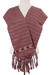 Cotton scarf, 'Illusory Chevrons' - Handwoven Cotton Wrap Scarf in Poppy and Ash from Mexico thumbail