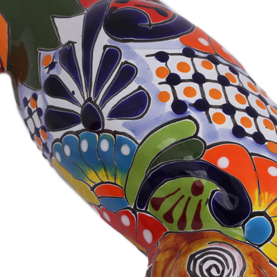 Wandskulpturen aus Keramik, (Paar) - Keramische Papageien-Wandskulpturen aus Mexiko (Paar)