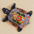 Ceramic wall sculpture, 'Cute Turtle' - Hand-Painted Ceramic Turtle Sculpture from Mexico