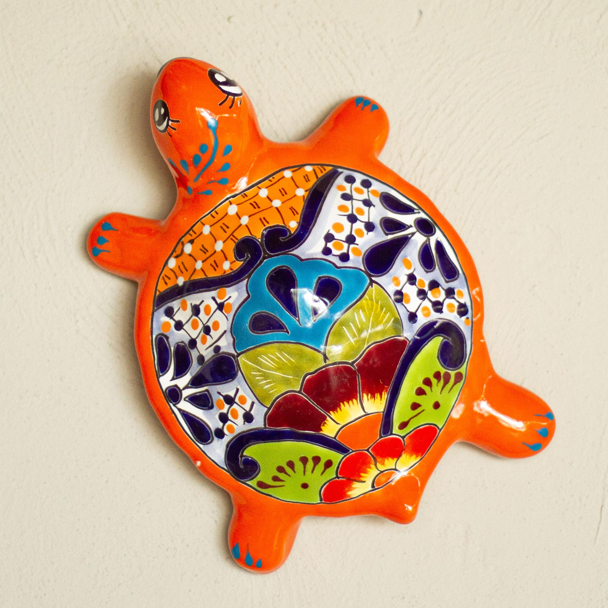 Talavera Wall Decor TURTLE H-4 L14 W-11 Authentic Mexican Pottery Hand Made 