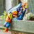 Ceramic flower pot, 'Feeding Duck' - Hand-Painted Ceramic Duck Flower Pot from Mexico thumbail