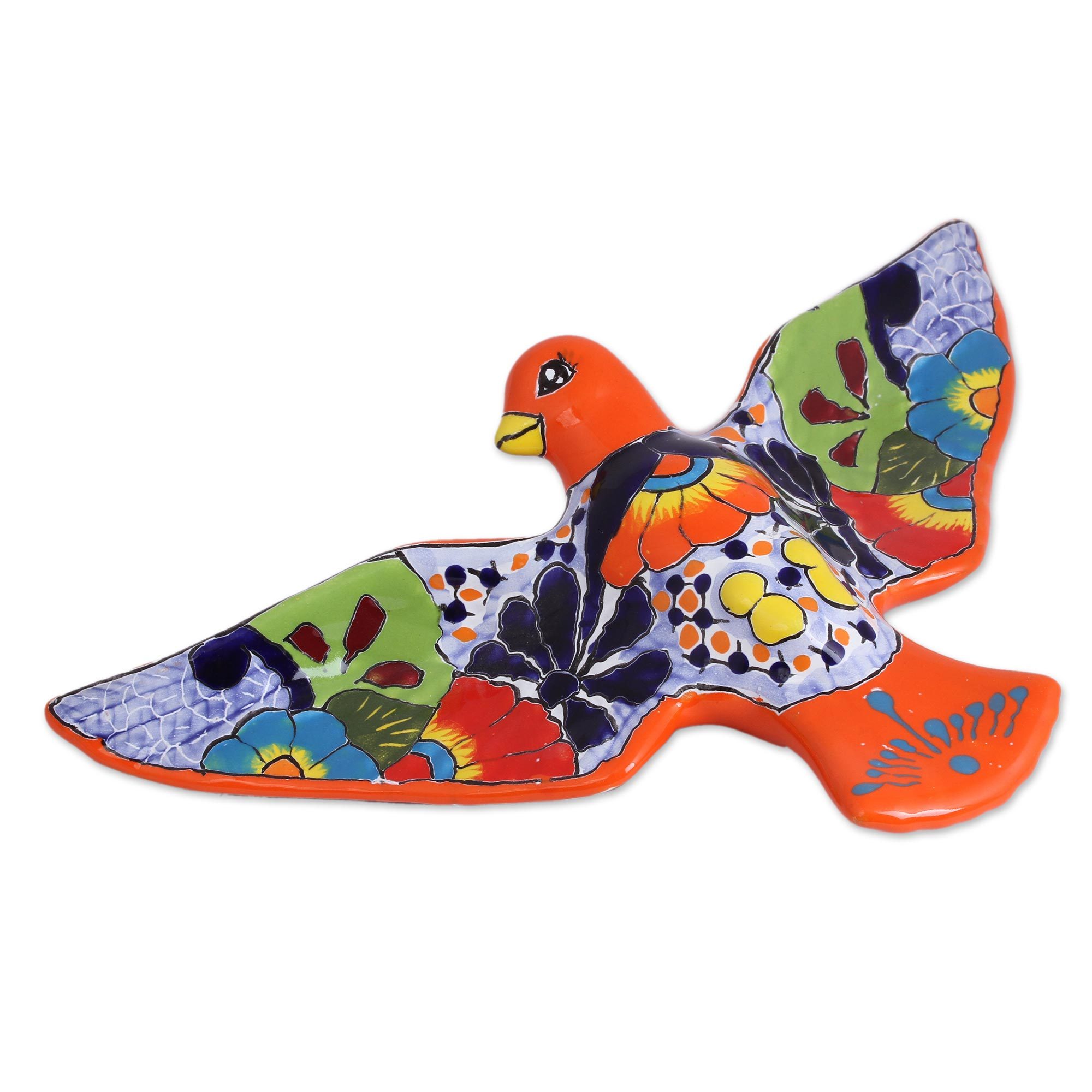 UNICEF Market HandPainted Ceramic Dove Wall Sculpture from Mexico