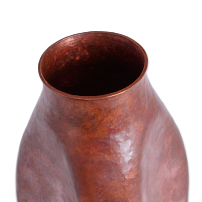 Copper vase, 'Modern Egg' - Handcrafted Modern Copper Vase from Mexico