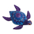 Wood alebrije figurine, 'Cool Sea Turtle' - Wood Alebrije Sea Turtle Figurine in Blue and Purple
