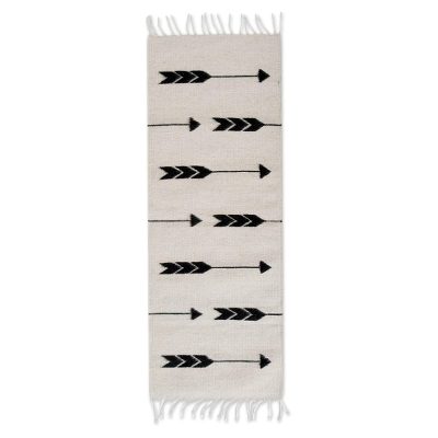 Zapotec wool area rug, 'Traveling Arrows' (1.5x3.5) - Handwoven Arrow Motif Zapotec Wool Rug from Mexico (1.5x3.5)