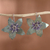 Pendientes colgantes de plata de ley con baño de titanio, 'Starry Bloom' - Pendientes colgantes de plata de ley con baño de titanio floral