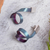 Titanium plated sterling silver drop earrings, 'Modern Ribbons' - Modern Titanium Plated Sterling Silver Drop Earrings