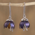 Titanium plated sterling silver dangle earrings, 'Button Flowers' - Floral Titanium Plated Sterling Silver Dangle Earrings