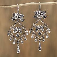 Featured review for Sterling silver chandelier earrings, Peace and Elegance