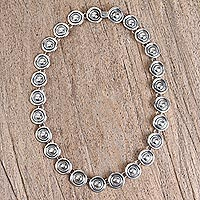 Sterling silver link necklace, 'Olé' - Handcrafted Sterling Silver Sombrero Motif Link Necklace