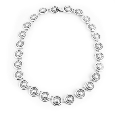 Sterling silver link necklace, 'Olé' - Handcrafted Sterling Silver Sombrero Motif Link Necklace