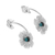 Turquoise drop earrings, 'Radiant Posy' - Sterling Silver Turquoise Accent Flower Motif Drop Earrings