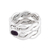 Amethyst single stone ring, 'Currents at Dawn' - Amethyst Sterling Silver Intertwining Band Single Stone Ring