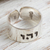 Sterling silver wrap ring, 'Felicity' - Hebrew Inscription for Happiness Sterling Silver Wrap Ring (image 2b) thumbail