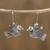 Sterling silver dangle earrings, 'Chiseled Bird' - Taxco Sterling Silver Bird Dangle Earrings from Mexico thumbail