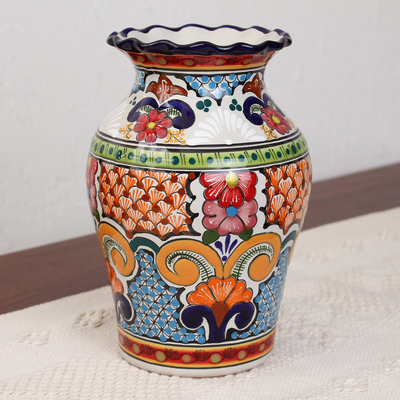 Hand Painted Talavera Ceramic Decorative Vase From Mexico Dream Novica - Talavera Home Decor